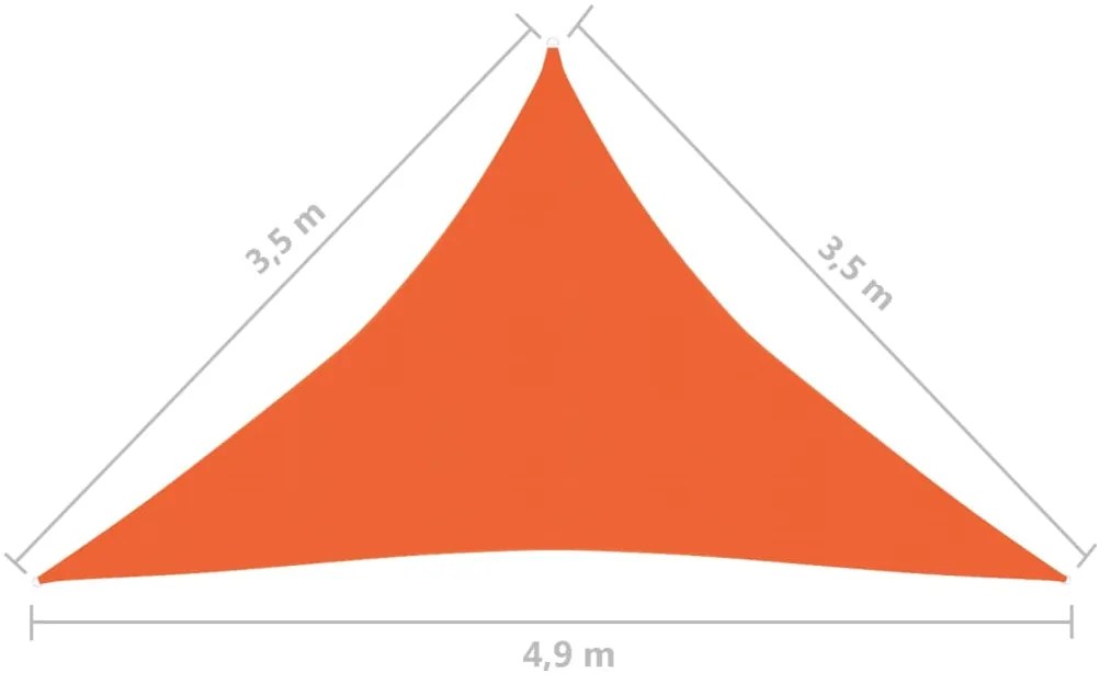 Vela Parasole 160 g/m² Arancione 3,5x3,5x4,9 m in HDPE