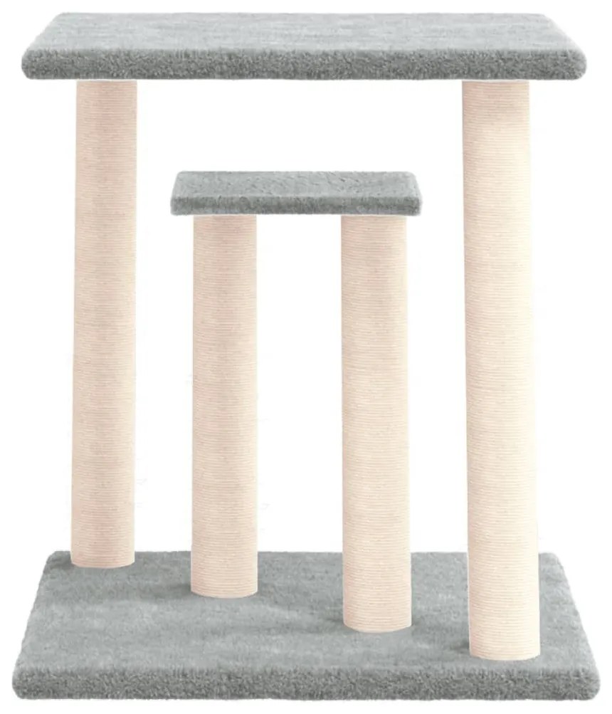Pali tiragraffi per gatti con piattaforme grigio chiaro 50 cm