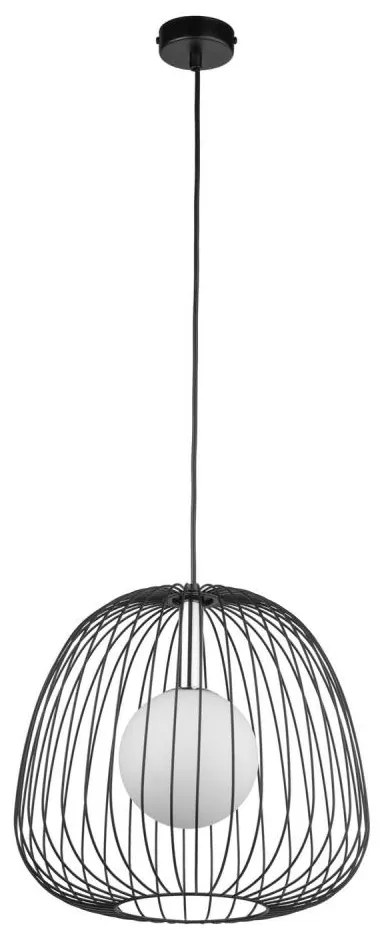 Lampadario a sospensione con filo BELL 1xG9/12W/230V diametro 33 cm nero/cromo lucido