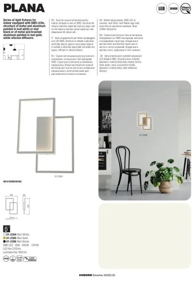 Redo 01-2314 - Lampadario dimmerabile sospeso a cavo PLANA LED/60W/230V dorato