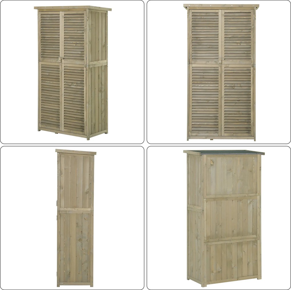 Armadio Mobile Portaoggetti da Giardino 87x46,5x160 cm in Legno Grigio...