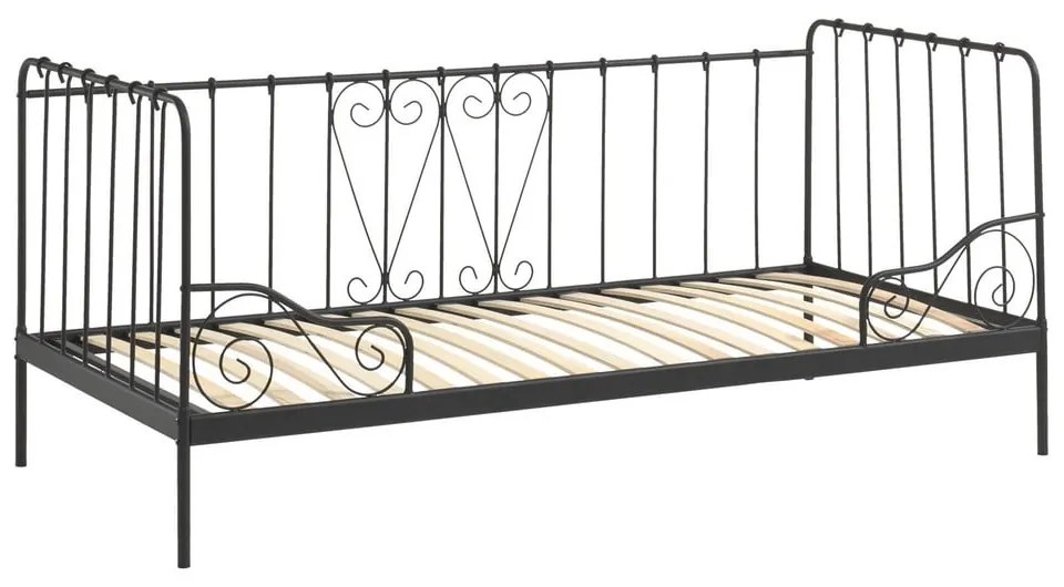Letto nero per bambini 90x200 cm Alice - Vipack