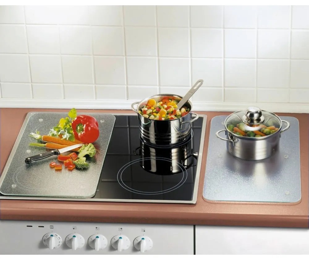 Set di copri fornelli in vetro temperato 2 pz 30x52 cm Transparent – Allstar