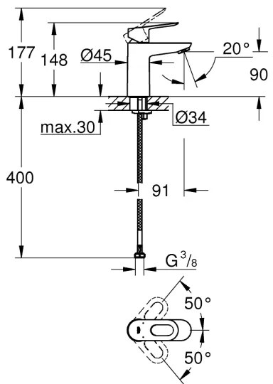 GROHE 23337000 - BAULOOP DN 15 Miscelatore lavabo, cromo lucido