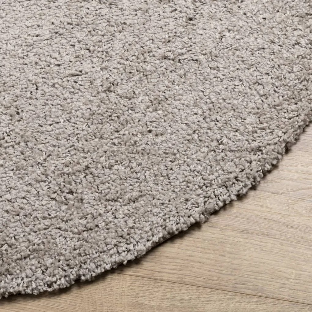 Tappeto Shaggy a Pelo Lungo Moderno Beige Ø 240 cm