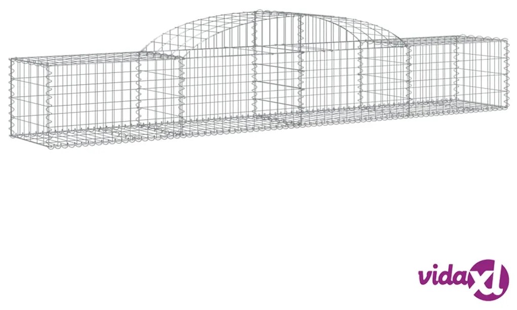 vidaXL Cesti Gabbioni ad Arco 13 pz 300x50x40/60 cm Ferro Zincato