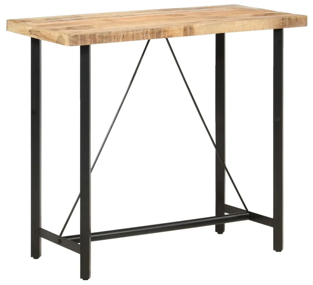 Tavolo Da Bar 120x58x107 Cm İn Legno Ruvido Di Mango /