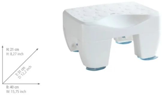 WENKO 73361100-Sgabello per vasca SECURA 40x31 cm bianco/trasparente