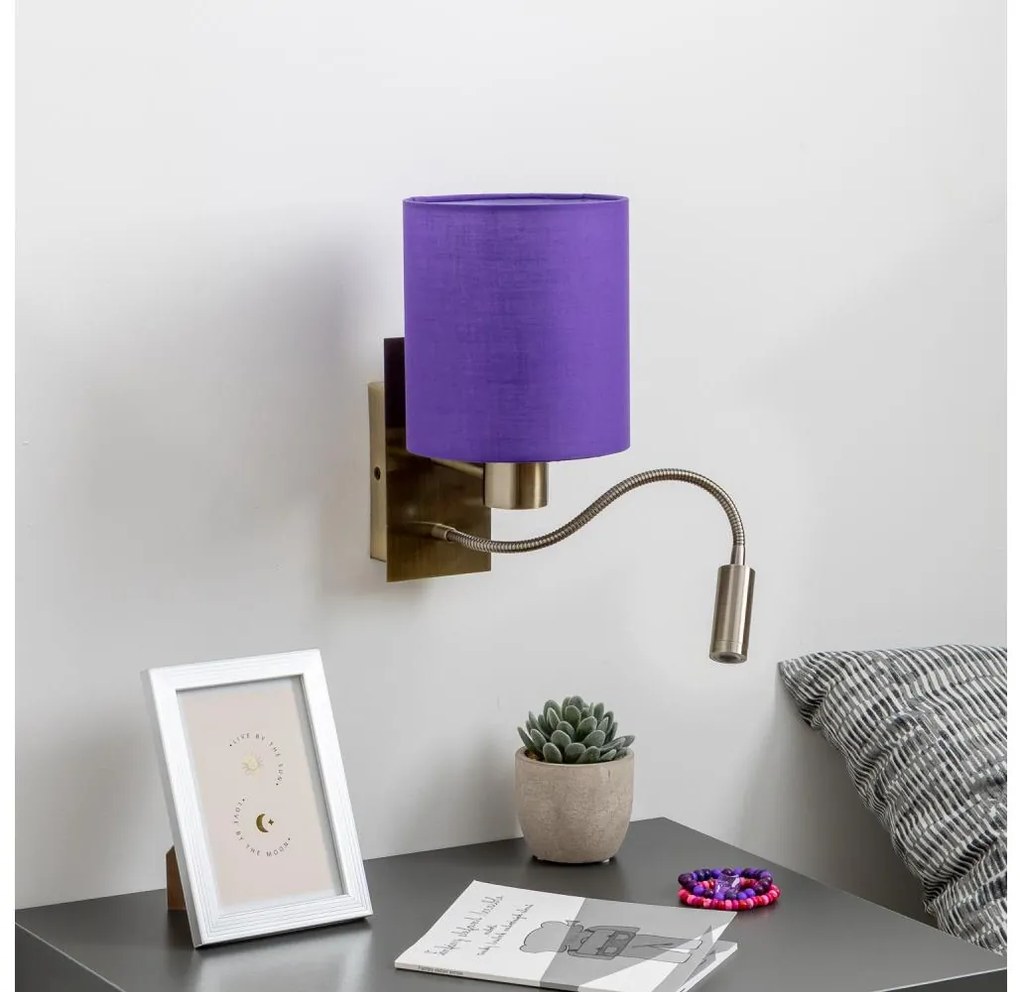 Brilagi - Applique a LED NUBILA 1xE27/25W/230V + LED/3W ottone/viola