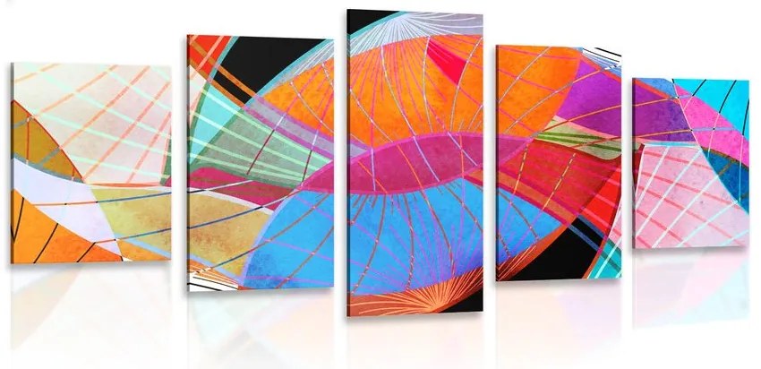 Quadri 5 pezzi – Astrazione multicolore
