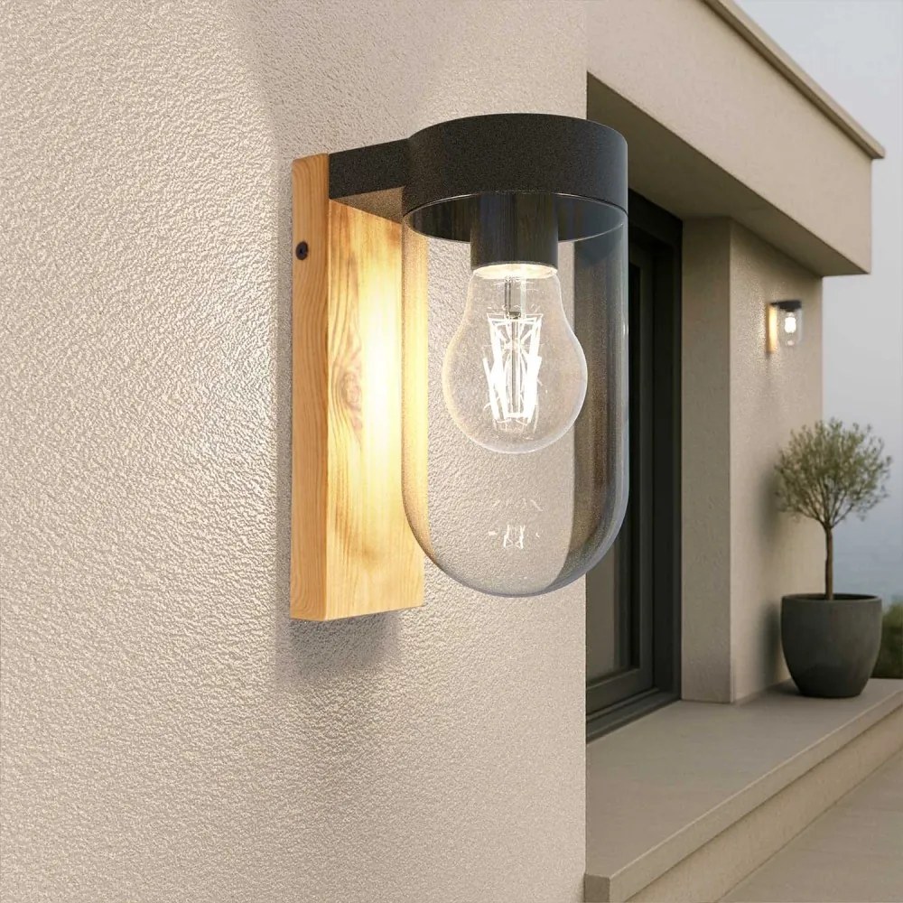 Applique da Esterno Color Legno con Base E27, IP54 Base E27
