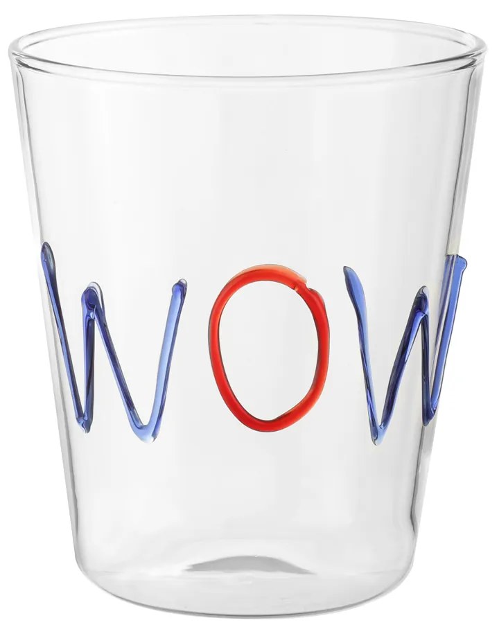 Bicchiere scritta Wow 380 ml in vetro borosilicato