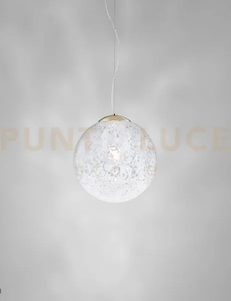 Rina sospensione 25 bianco murrina ottone lucido 1 luce attacco  g9
