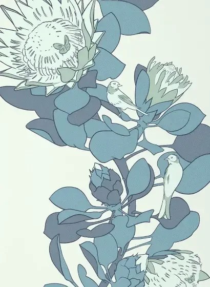 Paint & Paper Library Carta da parati Protea Trail - Blues Blue