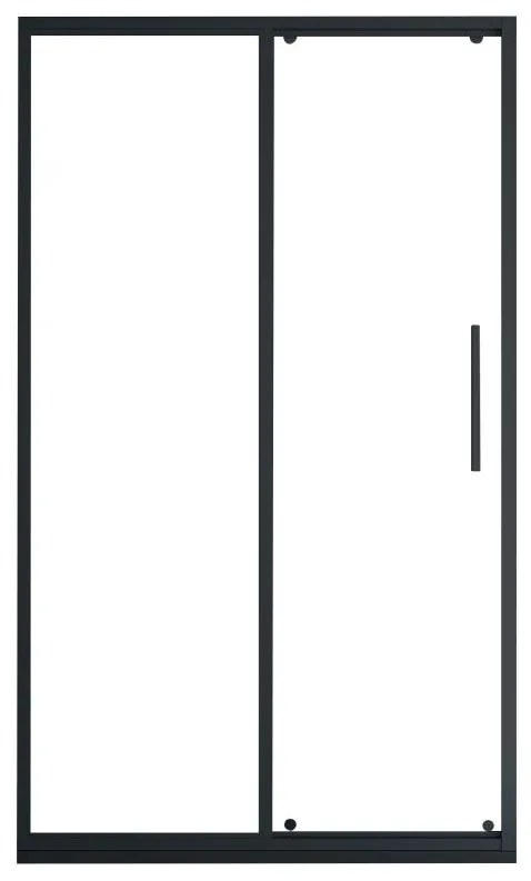 Porta per doccia scorrevole nero opaco stile industriale 140 x 195 cm - TORONI