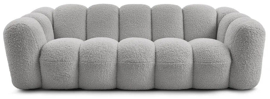 Divano grigio chiaro con rivestimento in bouclé 232 cm Hippolyte – Bobochic Paris