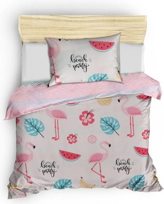 Set copripiumino e federa da bambini bianco/rosa per letto singolo 140x200 cm Kokteyl – Mijolnir