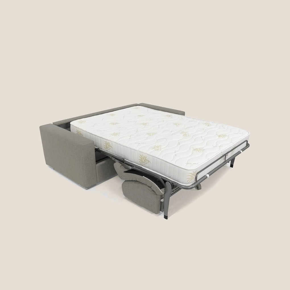 Nixon Divano letto matrimoniale con materasso 20 cm in tessuto impermeabile T03 talpa