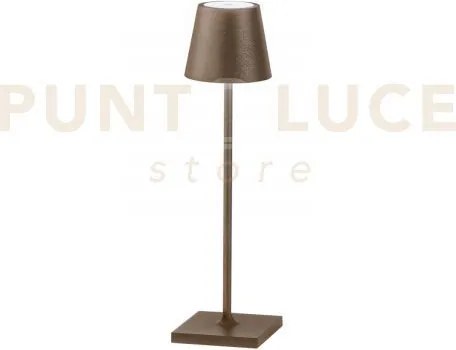 Lampada da tavolo ricaricabile led drink bronzo 1,5w 165lm 3000k di...