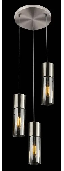 Globo 21000-3HN - Lampadario a sospensione con filo ANNIKA 3xE27/25W/230V diametro 30 cm cromo