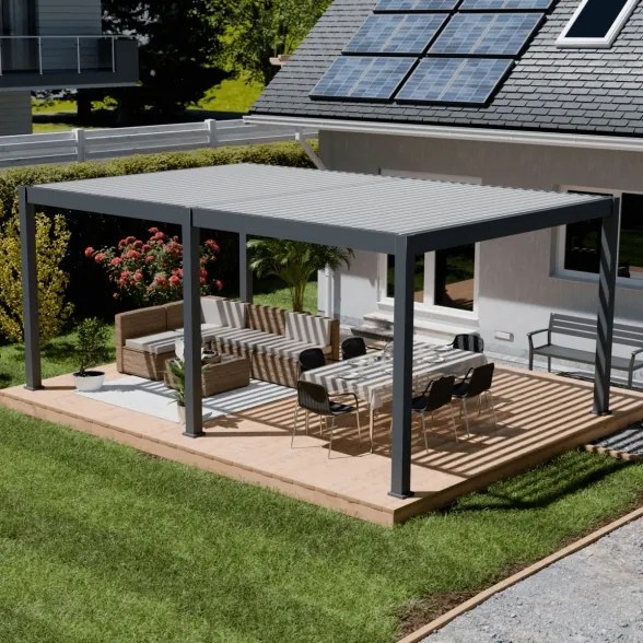 Pergola bioclimatica motorizzata Ombréa autoportante 4x6M (vari colori)
