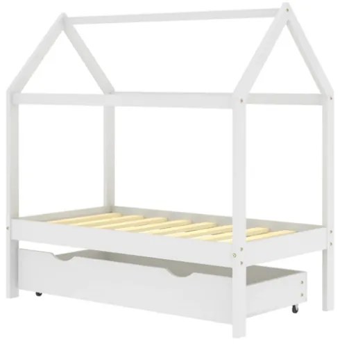 Giroletto per Bambini Cassetto Bianco in Pino Massello 70x140cm