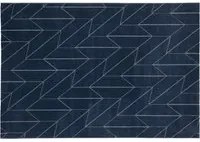 Tappeto blu in juta decoro geometrico 230x160 cm