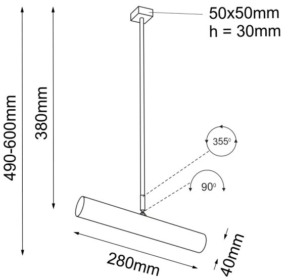 Shilo 2241 - Lampadario su palo YABU 1xGU10-MR11/15W/230V nero