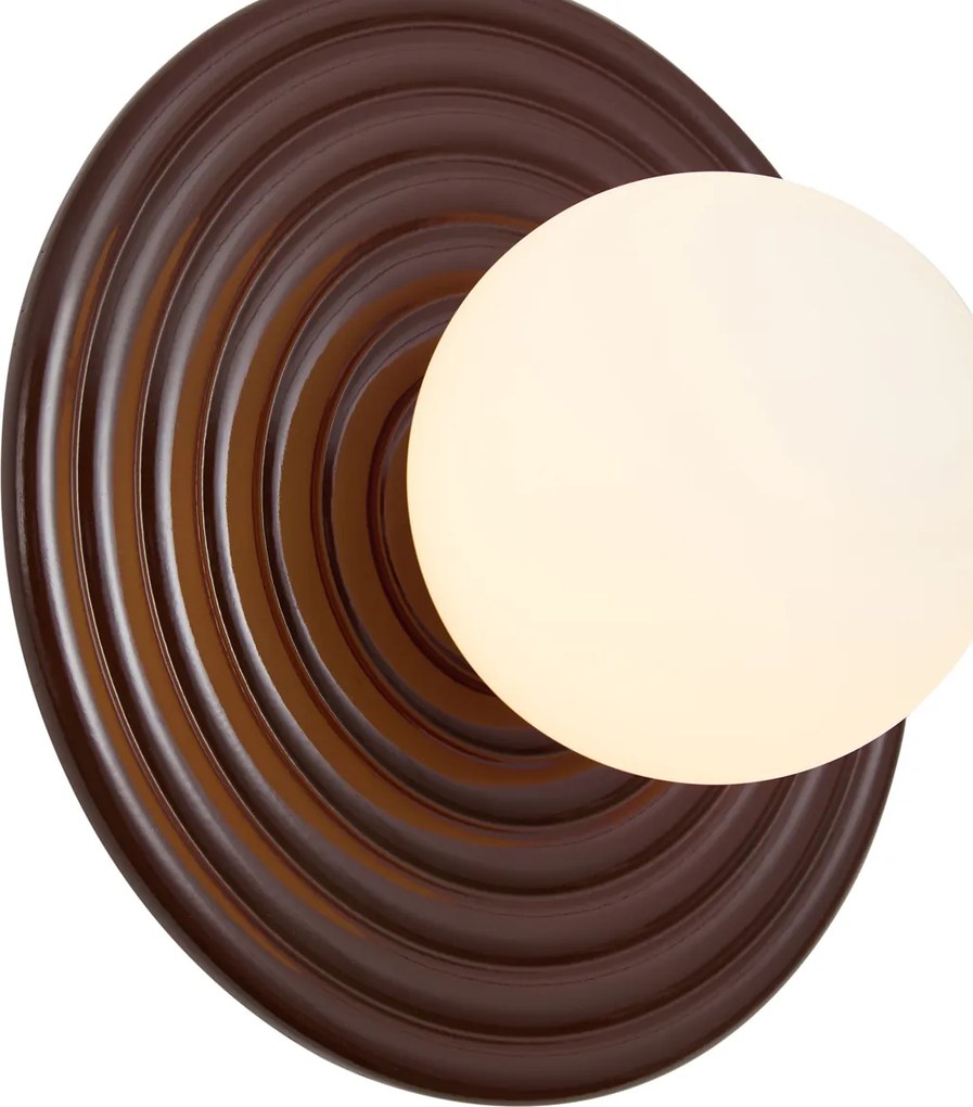 Lampada da parete retrò marrone con sfera opale rotonda 20 cm IP44 - Lila