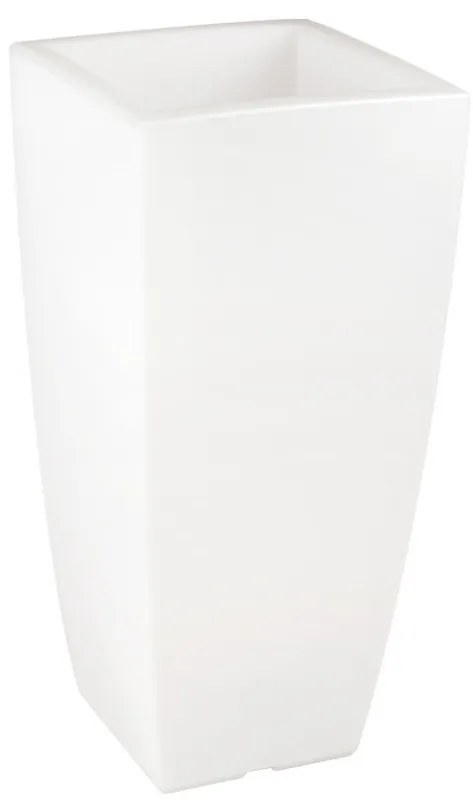 Vaso Illuminabile Quadrato 33x33xH70cm E27 Colore Bianco