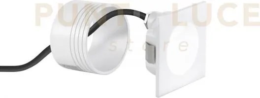 Segnapassi led onyx bianco quadrato 3w 430lm 3000k ip54 7,4x7,4x4,8cm