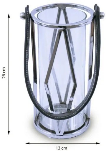 Lanterna FRAGIL 26 cm cromo/nero