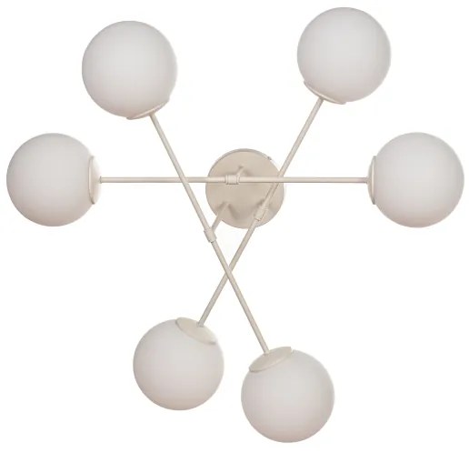 Plafoniera MOON 6xE27/15W/230V crema