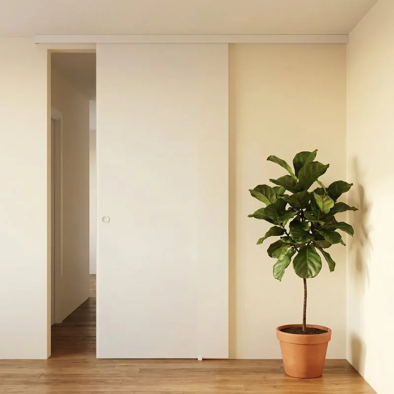 Porta scorrevole reversibile Cool in legno bianco, L 92.5 x H 211.5 cm, con binario Meli