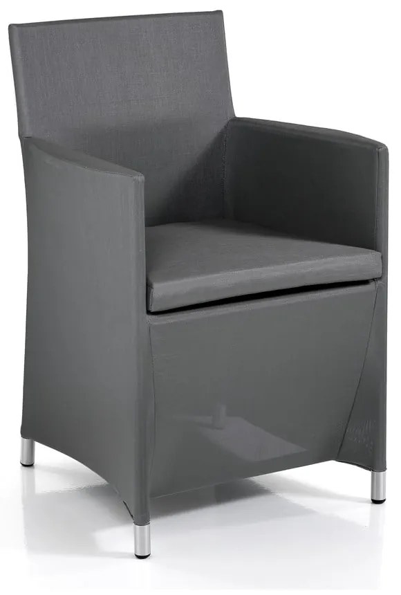 Sedia da giardino in metallo grigio Bali - Tomasucci