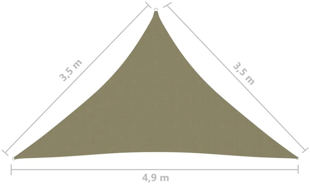 Parasole a Vela Oxford Triangolare 3,5x3,5x4,9 m Beige