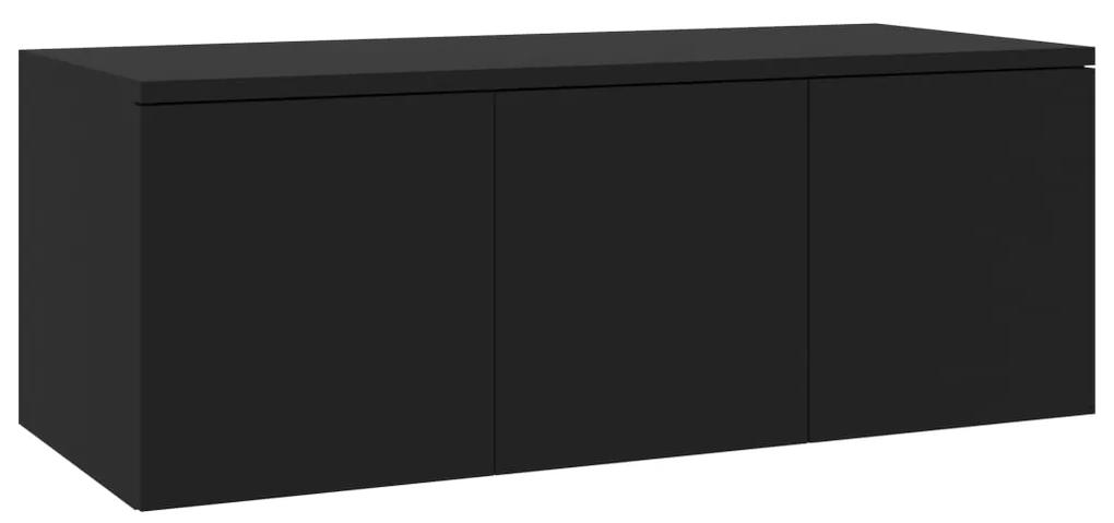 Mobile Porta TV Nero 80x34x30 cm in Legno Multistrato