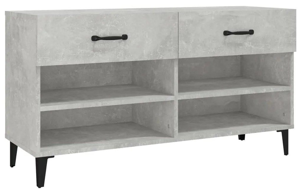 Scarpiera Grigio Cemento 102x35x55 cm in Legno Multistrato