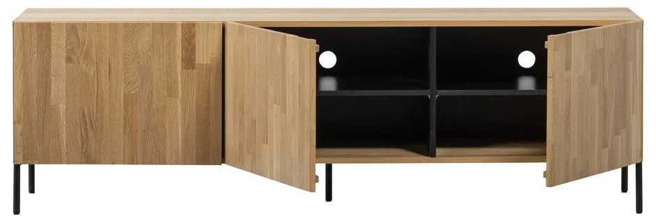 Mobile TV di colore naturale in rovere massiccio 180x56x46 cm Bono – WOOOD
