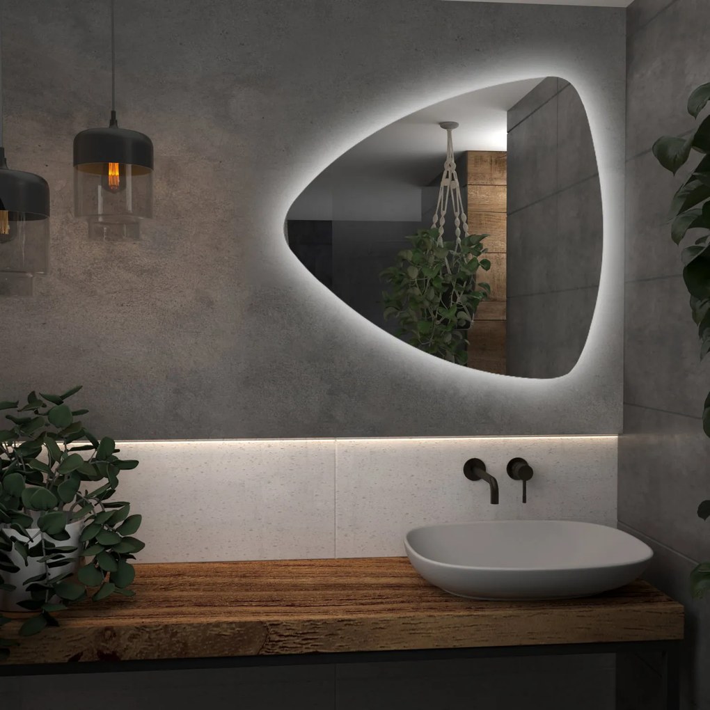 Specchio asimmetrico con luce LED G12