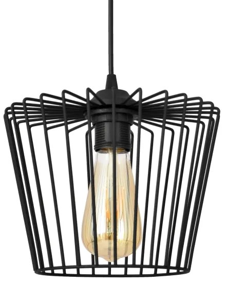 Lampadario a sospensione con filo TORRI 3xE27/15W/230V nero