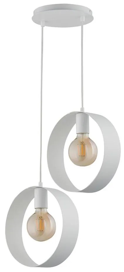 Lampadario su filo HAPPY 2xE27/60W/230V bianco