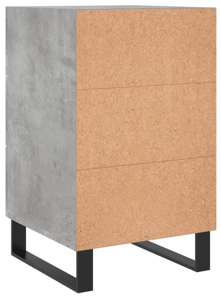 Comodino Grigio Cemento 40x40x66 cm in Legno Multistrato