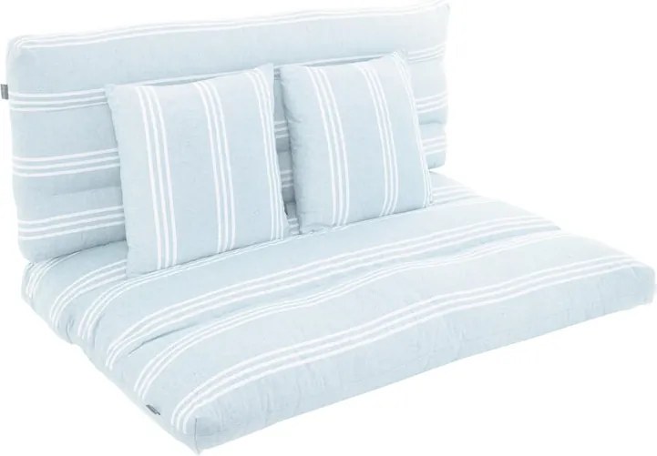Set 4 cuscini da esterno decorativi in poliestere DIVANO PALLET blu 120 x 80 x Sp 8 cm