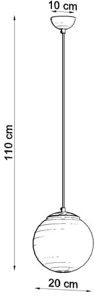 Sollux SL.0715 - Sospensione a cavo TOYA 1xE27/60W/230V Ø 20 cm bianco/oro