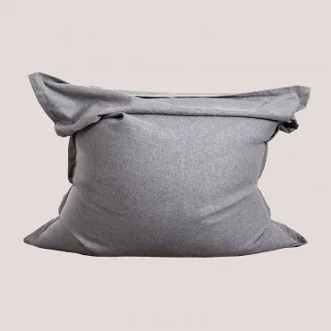 Puff Da Giardino 150x125 Cm In Tessuto Stile Attus Grigio - Sklum