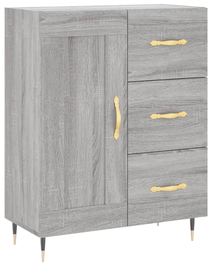 Credenza grigio sonoma 69,5x34x90 cm in legno multistrato