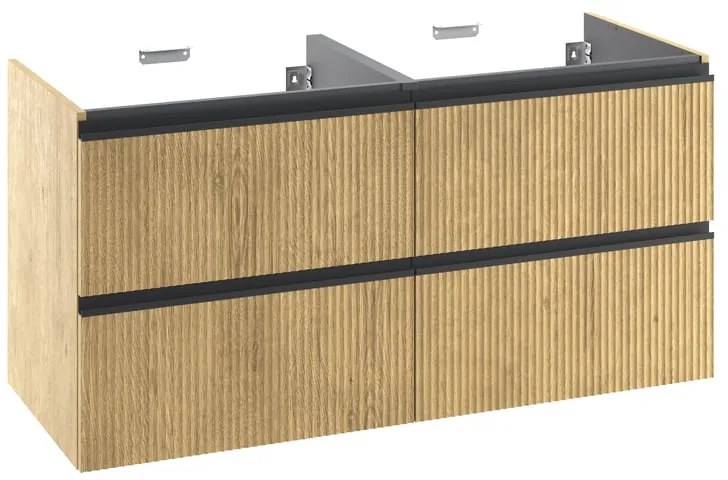 Mobile da bagno sotto lavabo SENSEA rovere chiaro laccato opaco L 60 x H 58 x P 48.1 cm 2 cassetti, lavabo non incluso