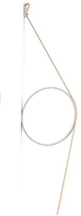 Flos Wirering Lampada da parete H.208 cm a luce indiretta con dimmer e cavo rosa/Anello Bianco