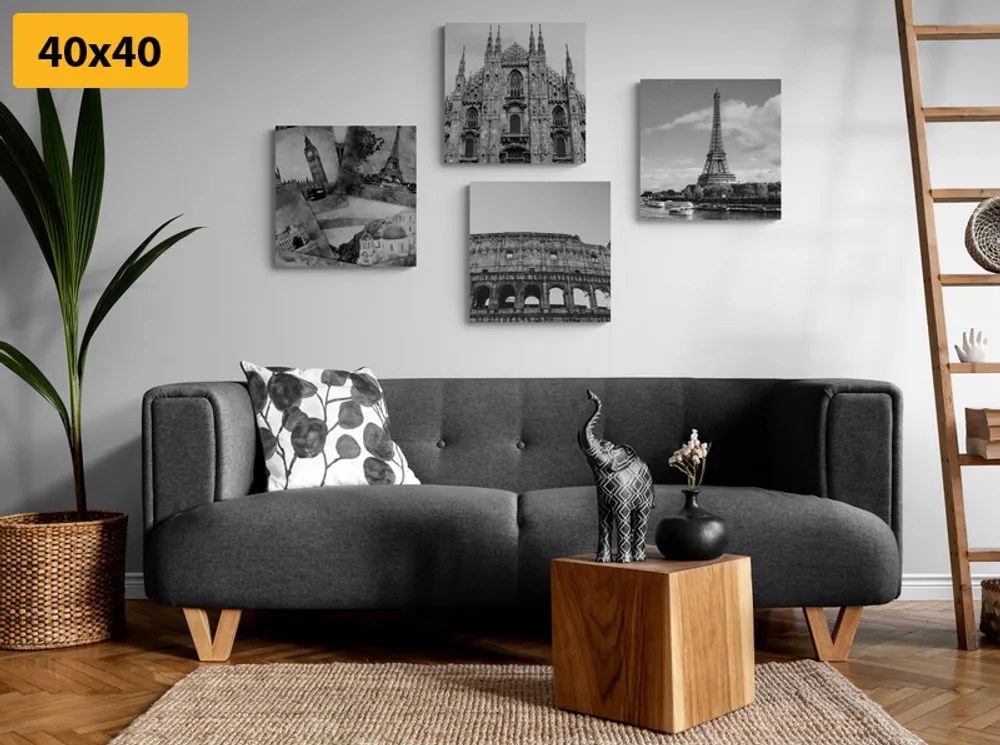 Set di quadri – Tocco di storia in bianco e nero